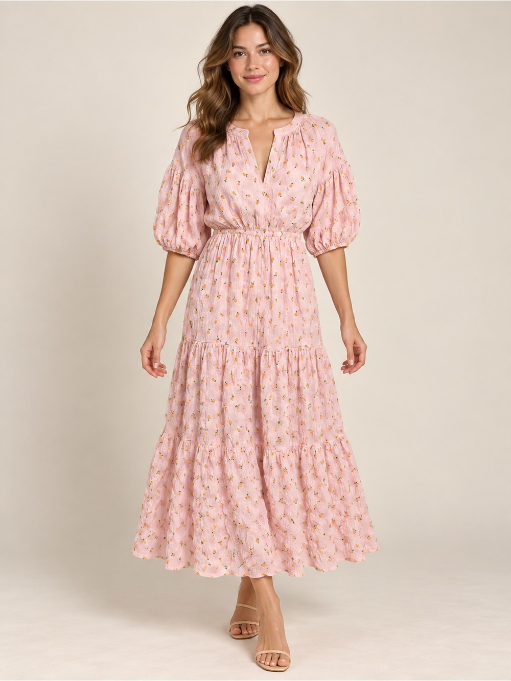 Petal & Pup 🔥 Blush Pink Floral Tiered Maxi Dress